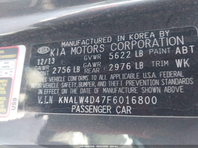 KIA K900 Luxury 2015 KNALW4D47F6016800 Image 9