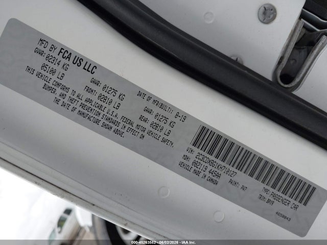 Aukcja sprzedaży 2019 Dodge Charger Sxt Rwd, vin: 2C3CDXBG1KH710127, numer aukcji: 45263582