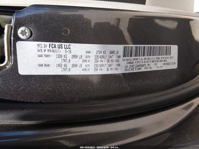 45263637 :رقم المزاد ، 2C4RC1CG0HR509679 vin ، 2017 Chrysler Pacifica Lx مزاد بيع