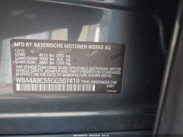 Продажа на аукционе авто 2016 Bmw 428i Gran Coupe, vin: WBA4A9C55GG507419, номер лота: 45263703