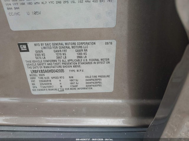Продажа на аукционе авто 2017 Buick Envision Essence, vin: LRBFXBSA6HD042005, номер лота: 45263737