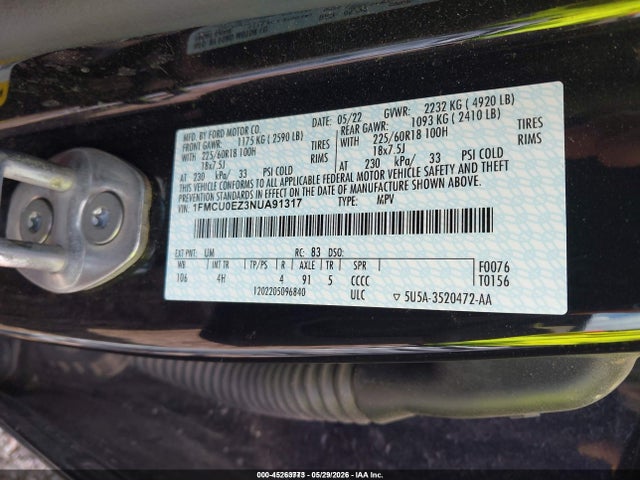 1FMCU0EZ3NUA91317 Ford Escape Se Plug-in Hybrid