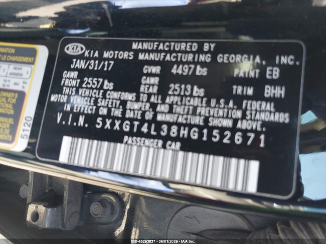 KIA Optima Lx 2017 5XXGT4L38HG152671 Image 9