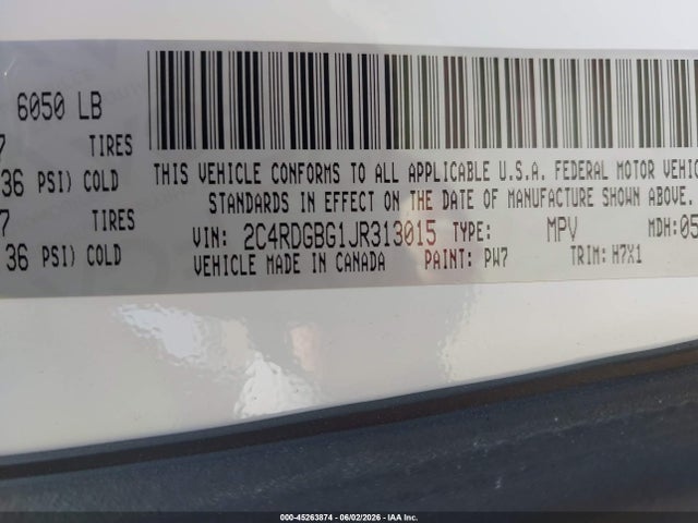 Dodge Grand Caravan Se 2018 2C4RDGBG1JR313015 Image 9