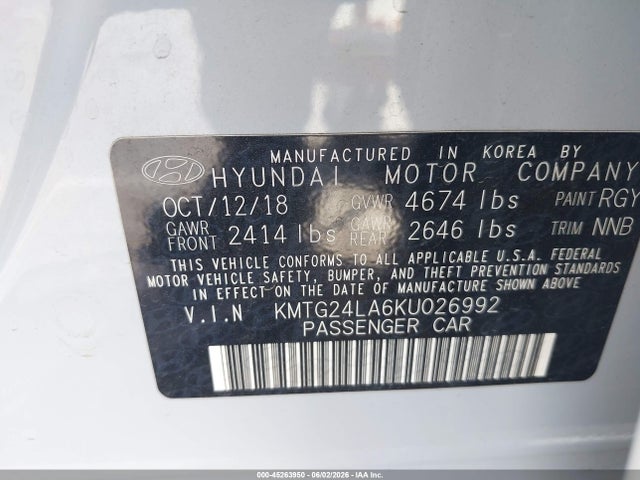 Продаж на аукціоні авто 2019 Genesis G70 2.0t Sport, vin: KMTG24LA6KU026992, номер лоту: 45263950