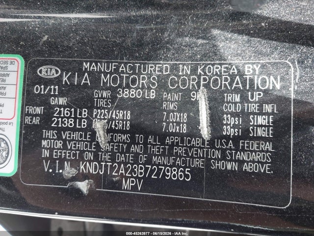 Продаж на аукціоні авто 2011 Kia Soul !, vin: KNDJT2A23B7279865, номер лоту: 45263977