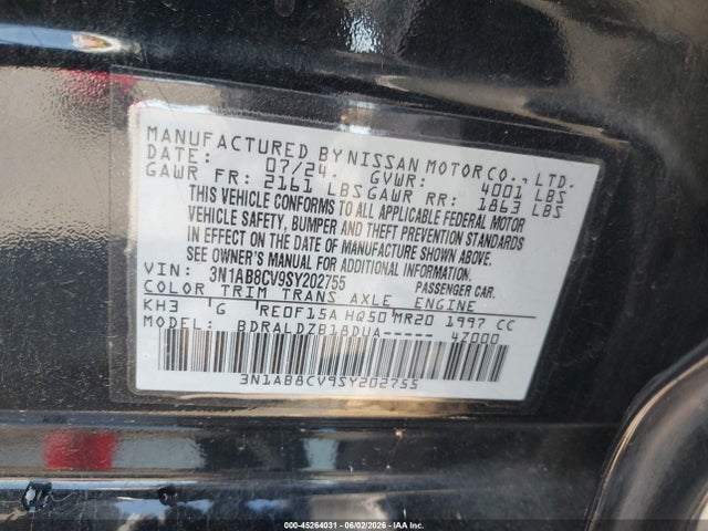 Nissan SENTRA SV 2025 3N1AB8CV9SY202755 Image 9