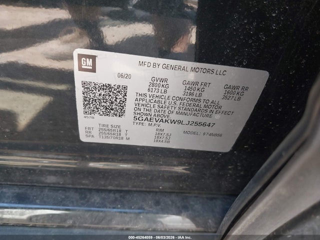 Aukcja sprzedaży 2020 Buick Enclave Awd Essence, vin: 5GAEVAKW9LJ255647, numer aukcji: 45264059
