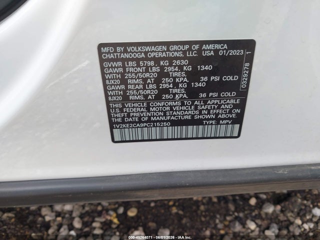 Aukcja sprzedaży 2023 Volkswagen Atlas Cross Sport 3.6l V6 Se W/technology, vin: 1V2KE2CA9PC215250, numer aukcji: 45264071