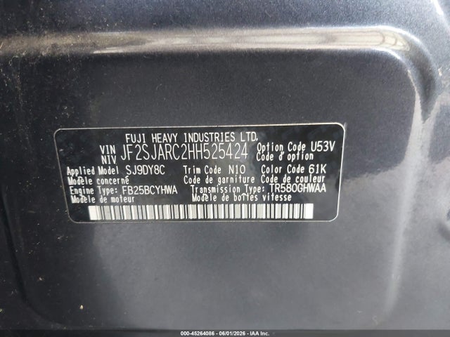 JF2SJARC2HH525424 Subaru Forester 2.5i Limited