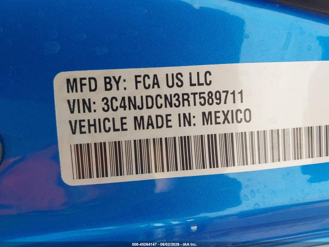2024 Jeep Compass Limited 4x4 მანქანა იყიდება აუქციონზე, vin: 3C4NJDCN3RT589711, აუქციონის ნომერი: 45264147