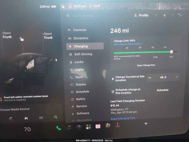 Aukcja sprzedaży 2023 Tesla Model Y, vin: 7SAYGDEE8PA105570, numer aukcji: 45264171