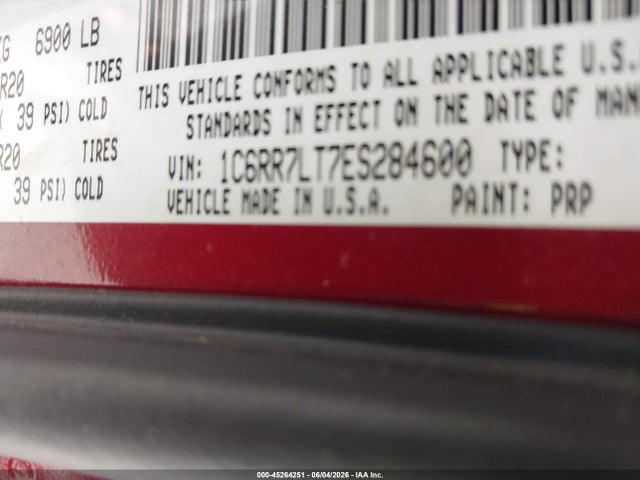 45264251 :رقم المزاد ، 1C6RR7LT7ES284600 vin ، 2014 Ram 1500 Big Horn مزاد بيع