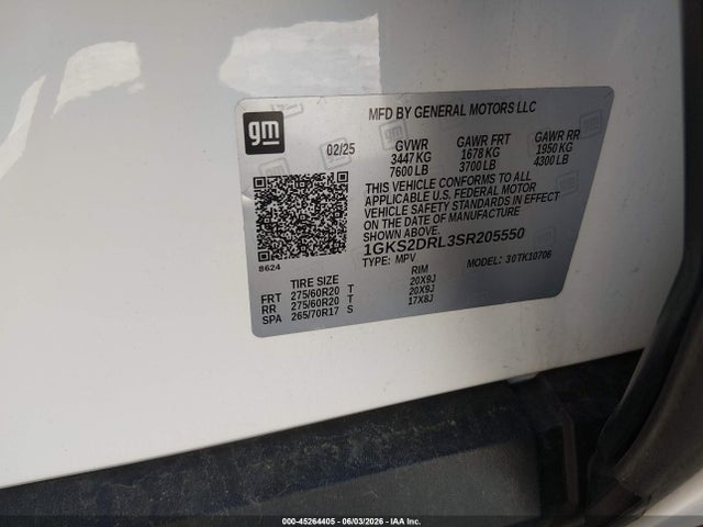 1GKS2DRL3SR205550 GMC Yukon 4wd Denali