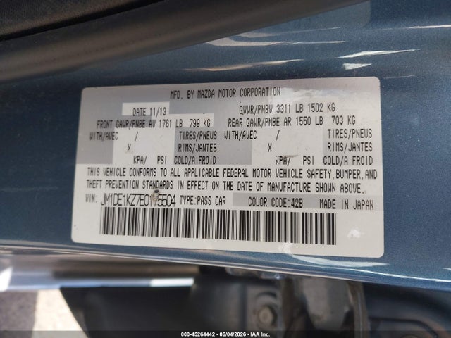 Продажа на аукционе авто 2014 Mazda Mazda2 Sport, vin: JM1DE1KZ7E0175504, номер лота: 45264442