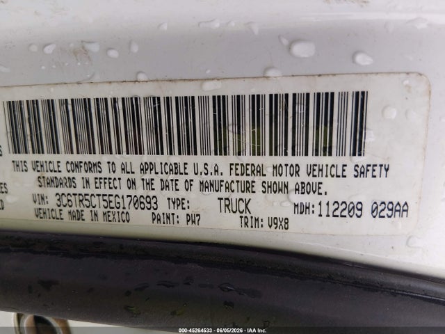 2014 Ram 2500 Tradesman მანქანა იყიდება აუქციონზე, vin: 3C6TR5CT5EG170693, აუქციონის ნომერი: 45264533