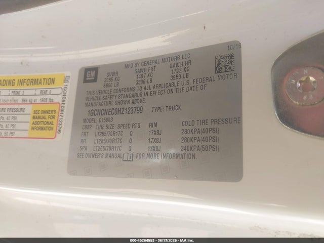 Chevrolet Silverado 1500 Wt 2017 1GCNCNEC0HZ123799 Image 9