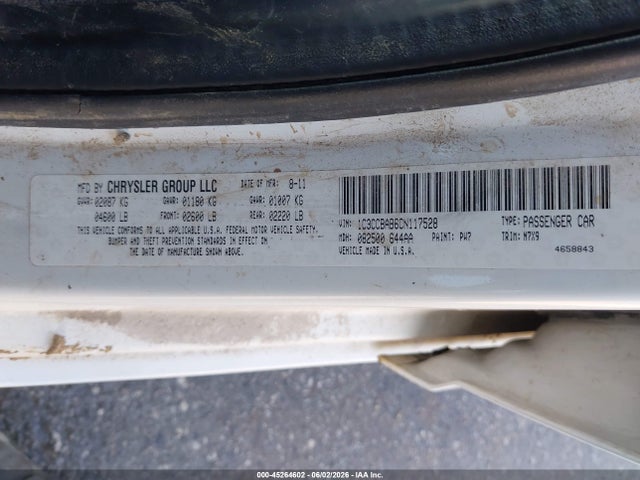 45264602 :رقم المزاد ، 1C3CCBAB6CN117528 vin ، 2012 Chrysler 200 Lx مزاد بيع
