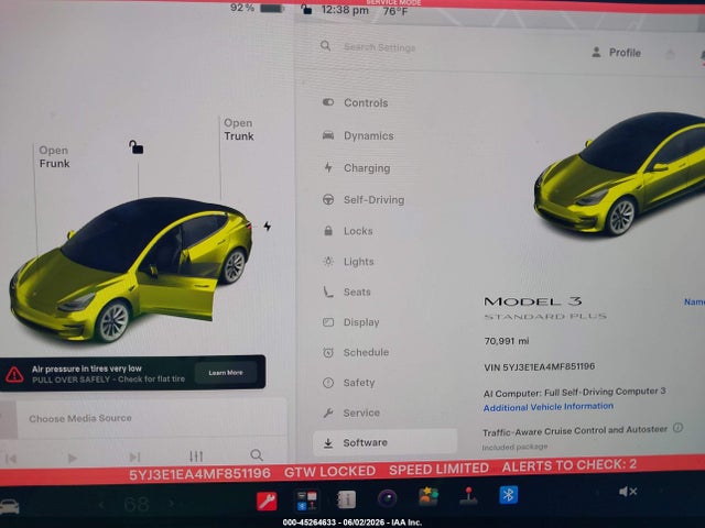 Tesla Model 3 Standard Range Plus Rear-wheel Drive 2021 5YJ3E1EA4MF851196 Image 7
