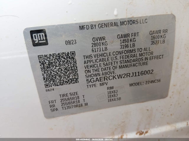 Aukcja sprzedaży 2024 Buick Enclave Premium Fwd, vin: 5GAERCKW2RJ116002, numer aukcji: 45264642