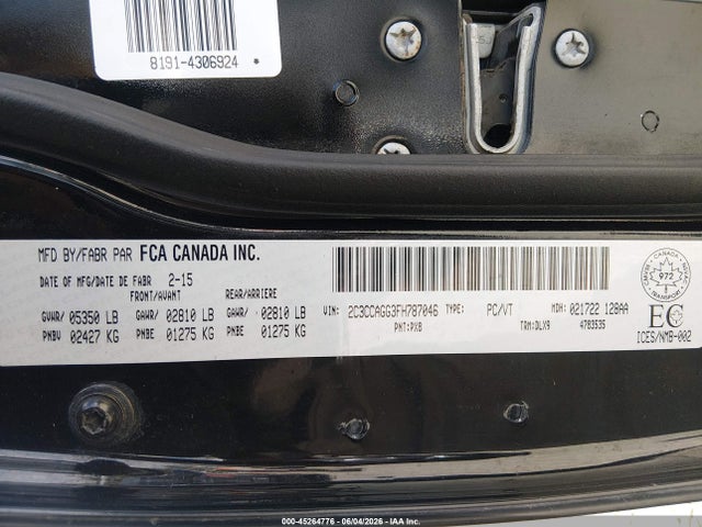 2C3CCAGG3FH787046 Chrysler 300 S