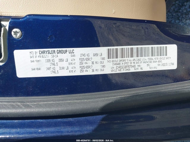 Aukcja sprzedaży 2015 Dodge Grand Caravan Sxt, vin: 2C4RDGCG8FR575409, numer aukcji: 45264781
