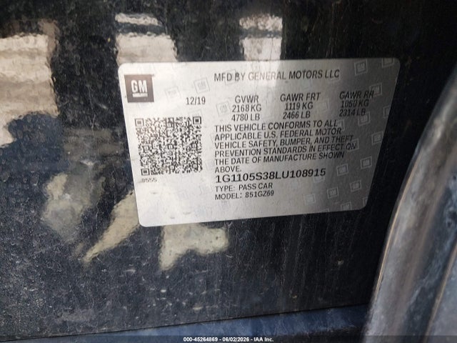 1G1105S38LU108915 Chevrolet Impala Fwd Premier