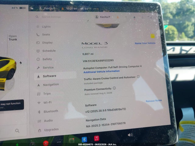 Продаж на аукціоні авто 2025 Tesla Model 3 Long Range Rear-wheel Drive/standard Rear-wheel Drive, vin: 5YJ3E1EA9SF032293, номер лоту: 45264870