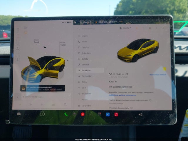 Продаж на аукціоні авто 2025 Tesla Model 3 Long Range Rear-wheel Drive/standard Rear-wheel Drive, vin: 5YJ3E1EA9SF032293, номер лоту: 45264870
