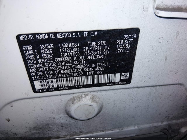 3CZRU5H58KM726062 Honda HR-V EX