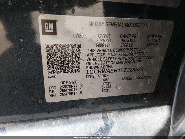 1GCRWAEH1LZ328523 Chevrolet Silverado 1500 2wd Standard Bed Wt