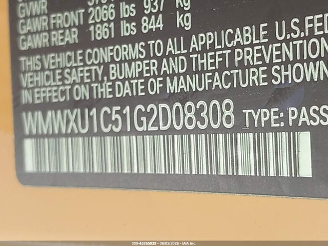 Mini Hardtop Cooper 2016 WMWXU1C51G2D08308 Image 9