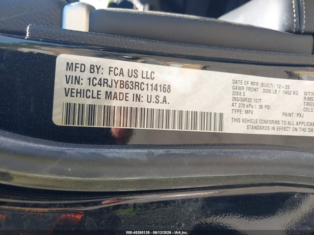 Продажа на аукционе авто 2024 Jeep Grand Cherokee 4xe, vin: 1C4RJYB63RC114168, номер лота: 45265139