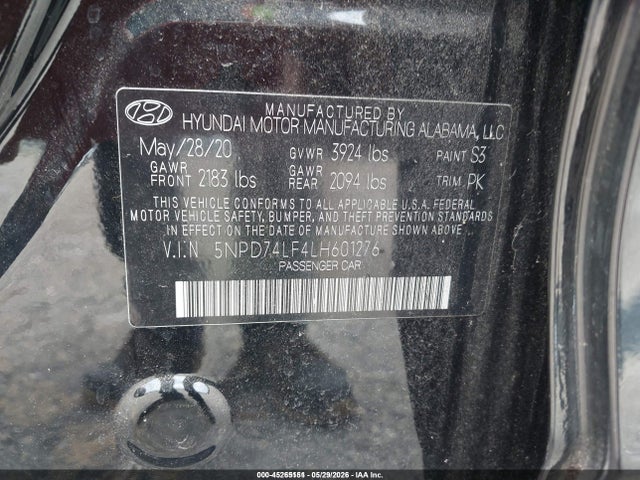 Hyundai ELANTRA SE 2020 5NPD74LF4LH601276 Image 9