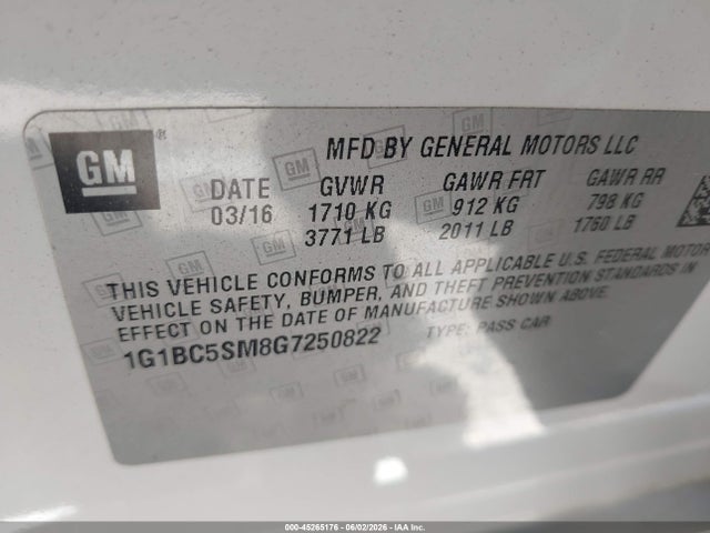 Chevrolet Cruze Ls Auto 2016 1G1BC5SM8G7250822 Image 9
