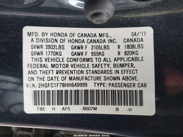Honda Civic Ex-l 2017 2HGFC1F78HH649999 Image 9