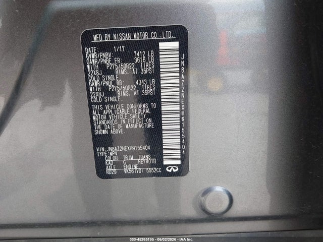 Infiniti QX80 2017 JN8AZ2NEXH9155404 Image 9