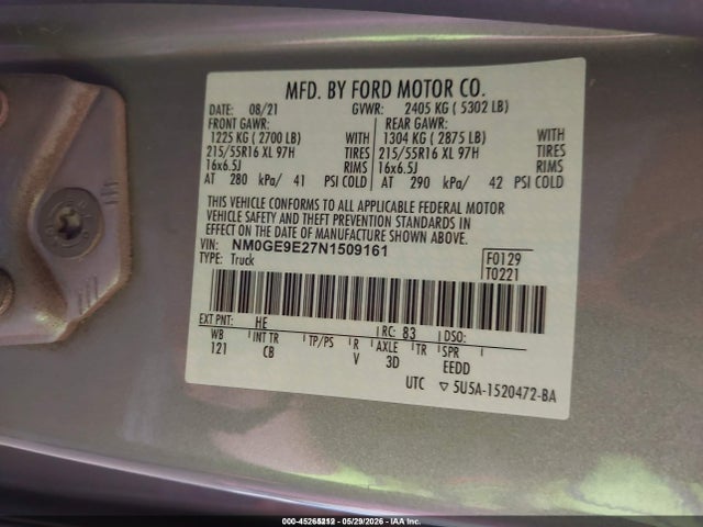 NM0GE9E27N1509161 Ford Transit Connect Xl Passenger
