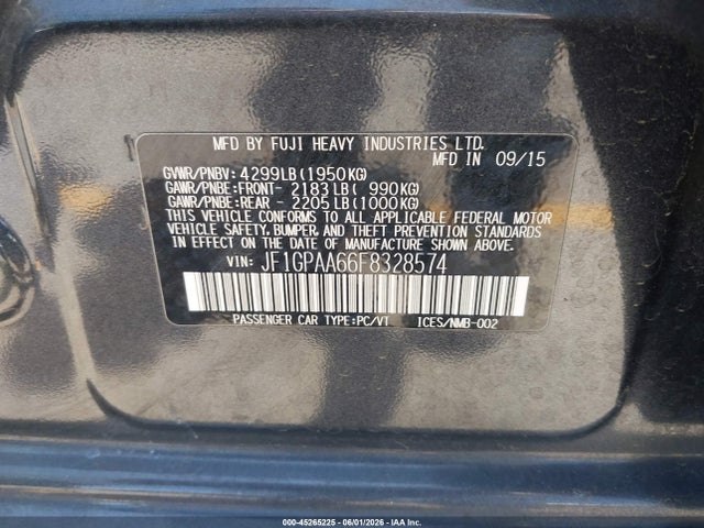 Subaru Impreza 2.0i 2015 JF1GPAA66F8328574 Image 9