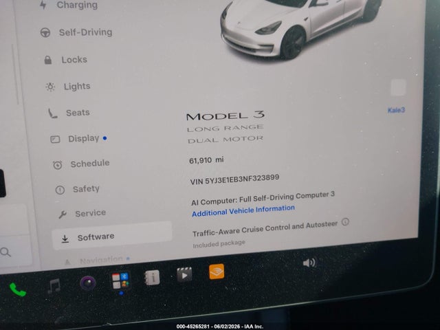 Tesla Model 3 Long Range Dual Motor All-wheel Drive 2022 5YJ3E1EB3NF323899 Image 7