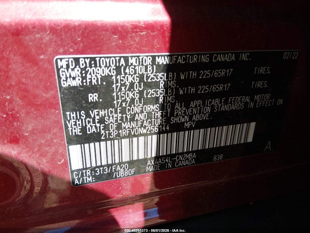 Toyota Rav4 Xle 2022 2T3P1RFV0NW256144 Image 9