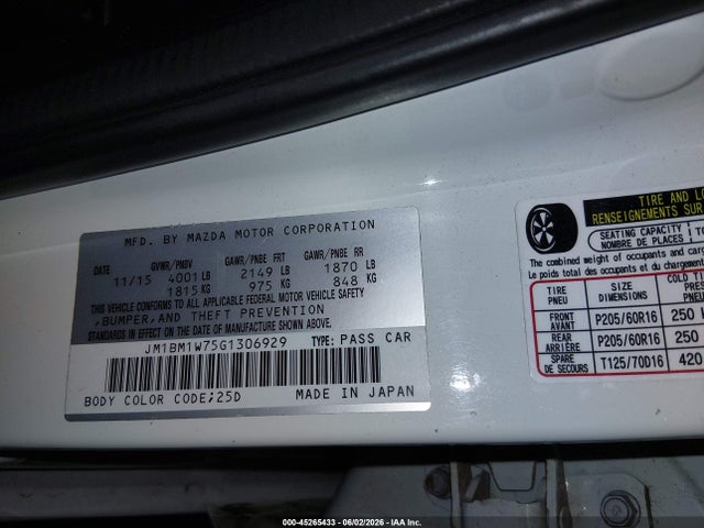 Mazda Mazda3 I Touring 2016 JM1BM1W75G1306929 Image 9