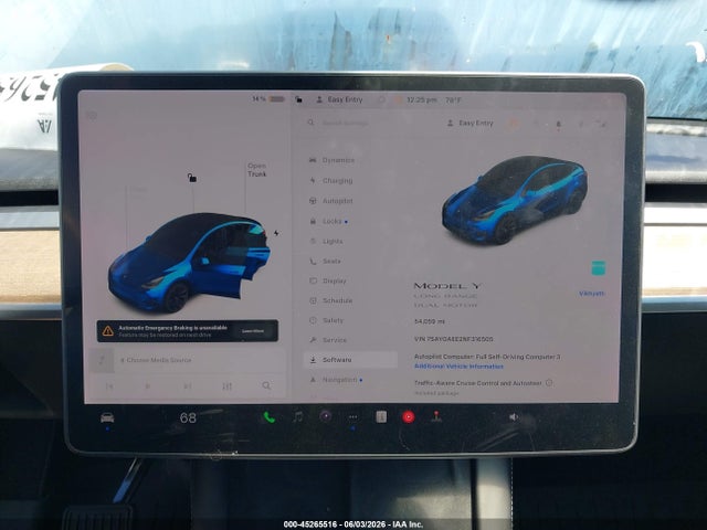 2022 Tesla Model Y Long Range Dual Motor All-wheel Drive მანქანა იყიდება აუქციონზე, vin: 7SAYGAEE2NF316505, აუქციონის ნომერი: 45265516