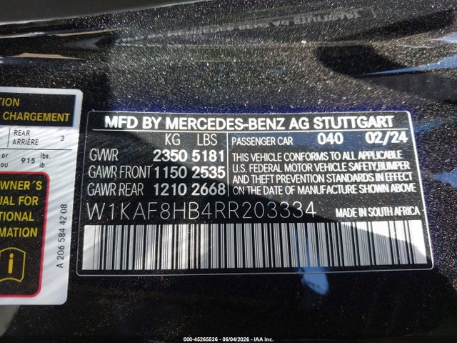 W1KAF8HB4RR203334 Mercedes-Benz Amg C 43 4matic