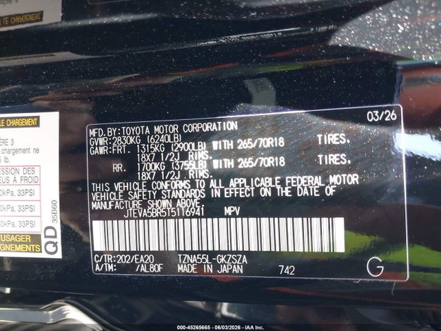 Toyota 4runner Trd Off Road Premium 2026 JTEVA5BR5T5116941 Image 9