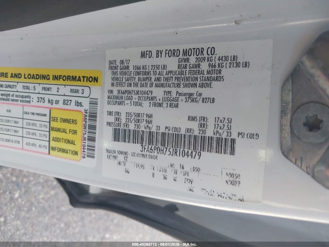Продаж на аукціоні авто 2018 Ford Fusion Se, vin: 3FA6P0H75JR104479, номер лоту: 45265712