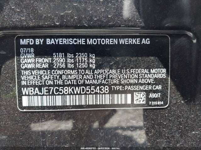 WBAJE7C58KWD55438 BMW 540i Xdrive