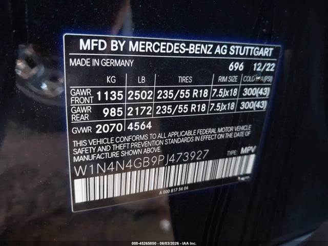W1N4N4GB9PJ473927 Mercedes-Benz GLA 250