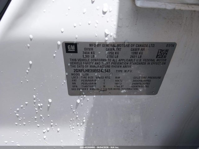 Chevrolet Equinox Ltz 2014 2GNFLHE39E6242343 Image 9