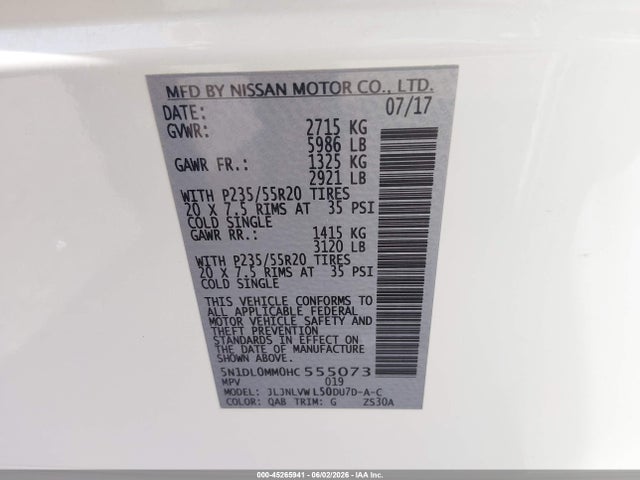 5N1DL0MM0HC555073 Infiniti QX60